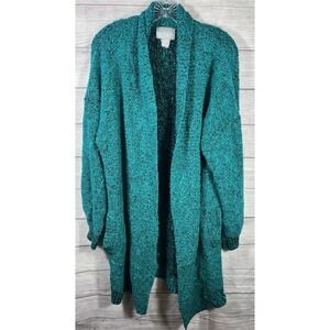 VTG Accent on You Women's Oversized‎ Open Cardigan Sweater With Pockets Size XL